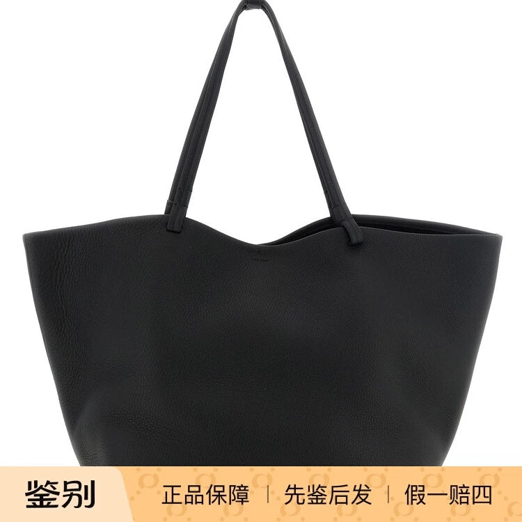 The Row Men's XL Park Leather Tote in Black
