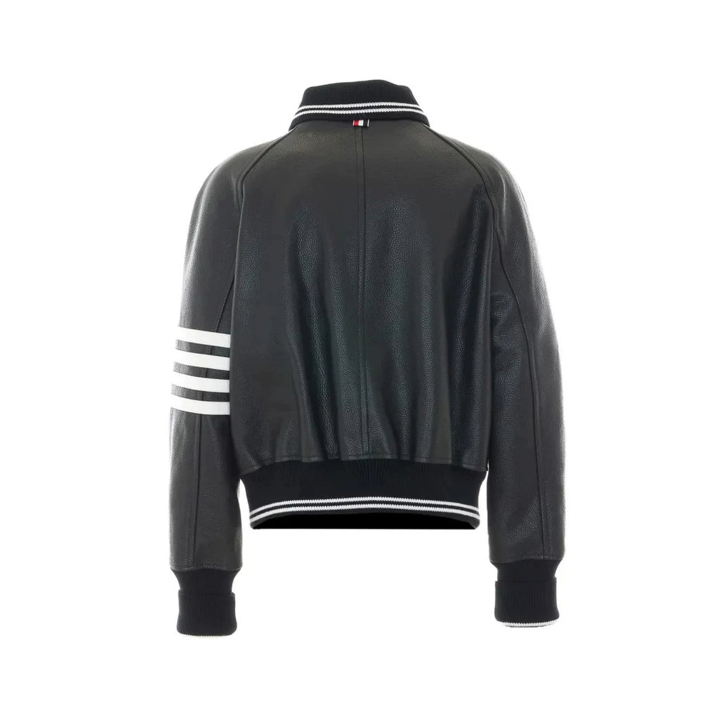 Thom Browne Men's Leather Jacket in Black