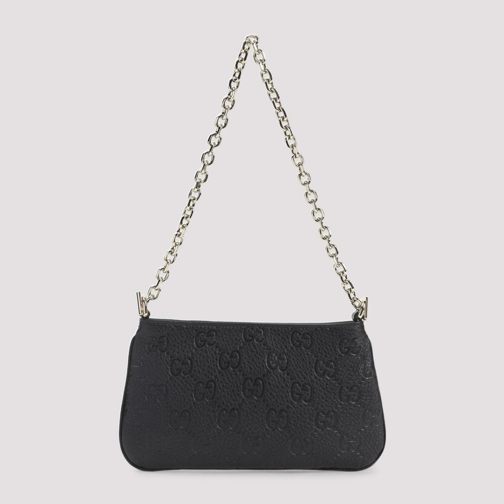 Gucci Women's Emblem Mini Shoulder Bag in Black