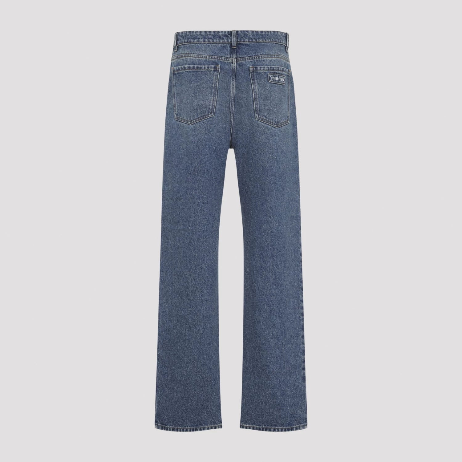 Miu Miu Women's Logo Jeans in Blue