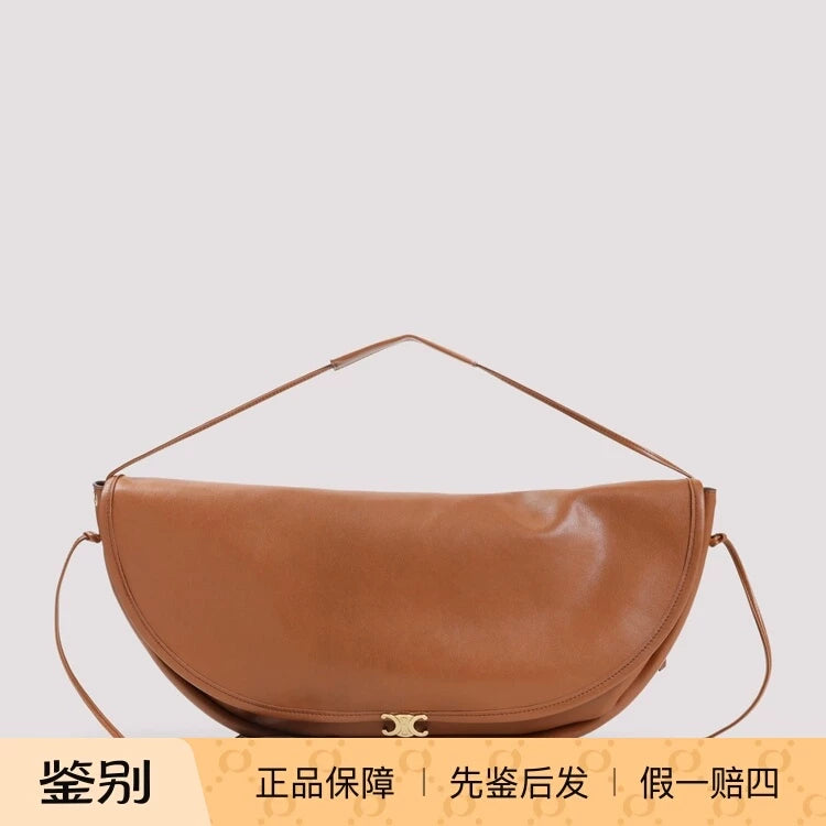 Celine Women's Halfmoon Large Bag in Brown
