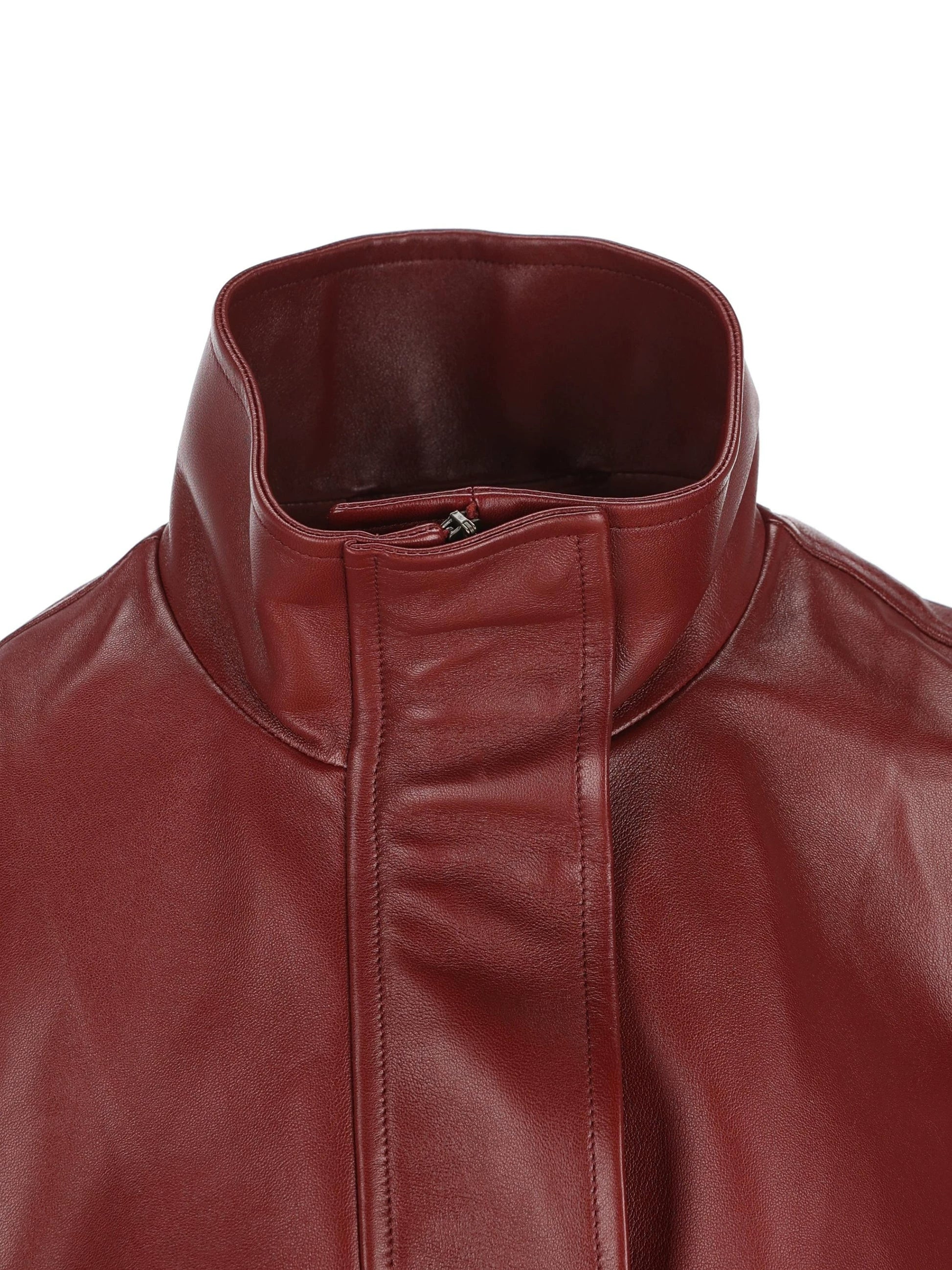 Balenciaga Women's Leather Jacket in Red