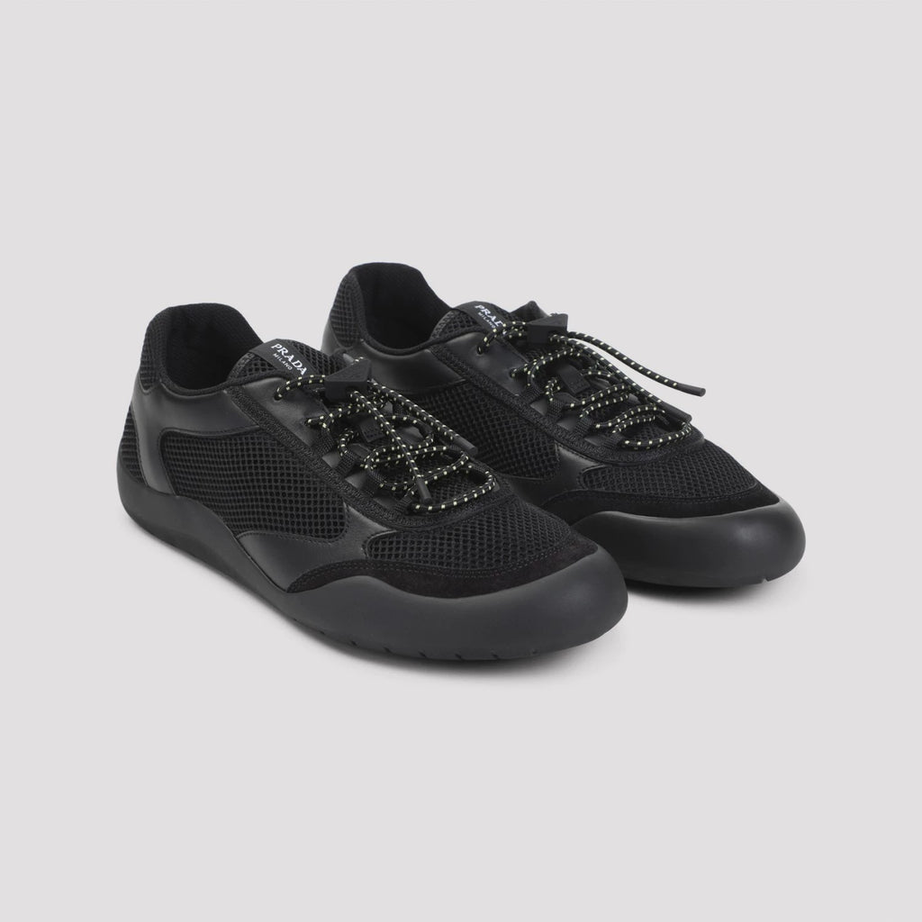 Prada Men's Allacciate Sneakers in Black