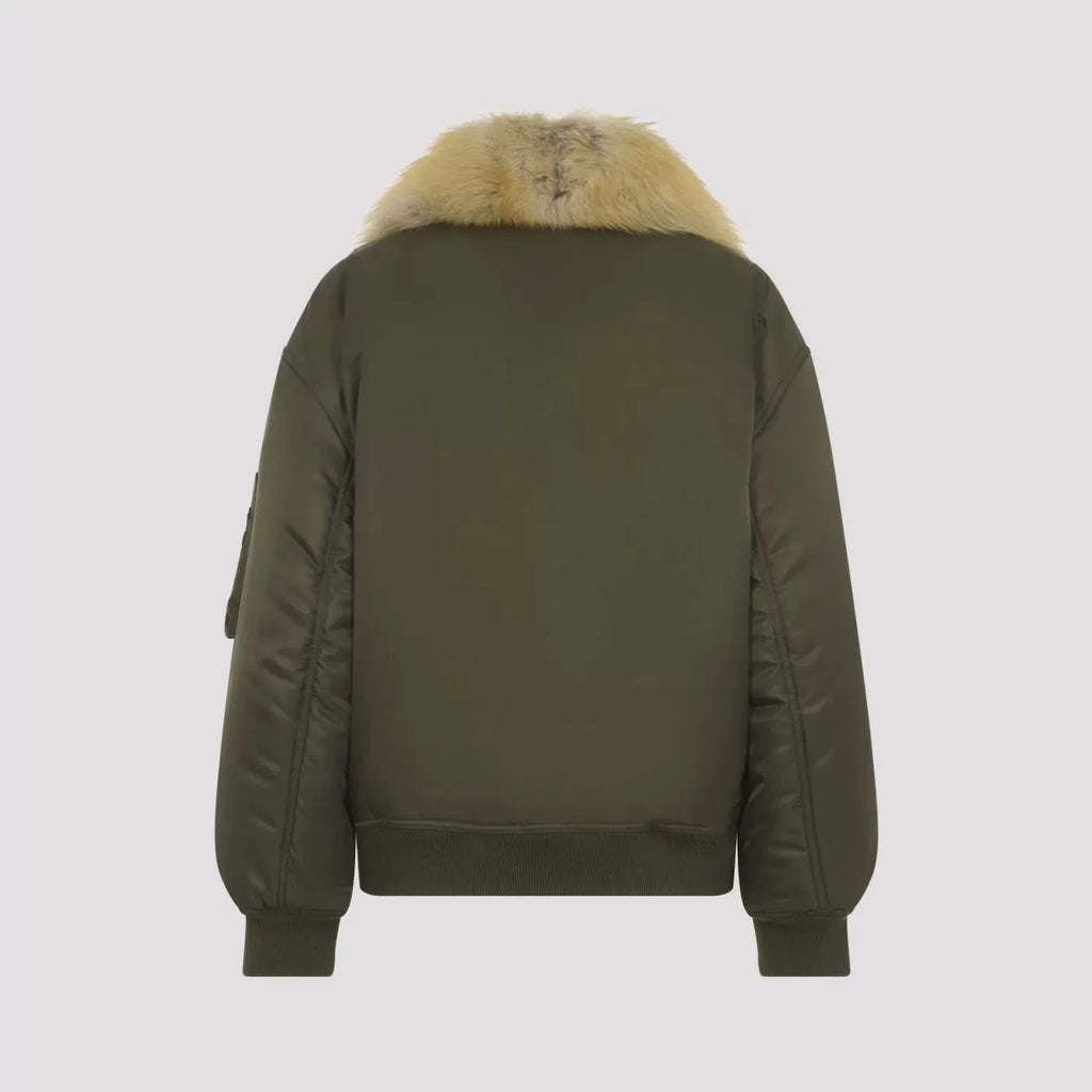 Saint Laurent Women's YSL Coat in Green