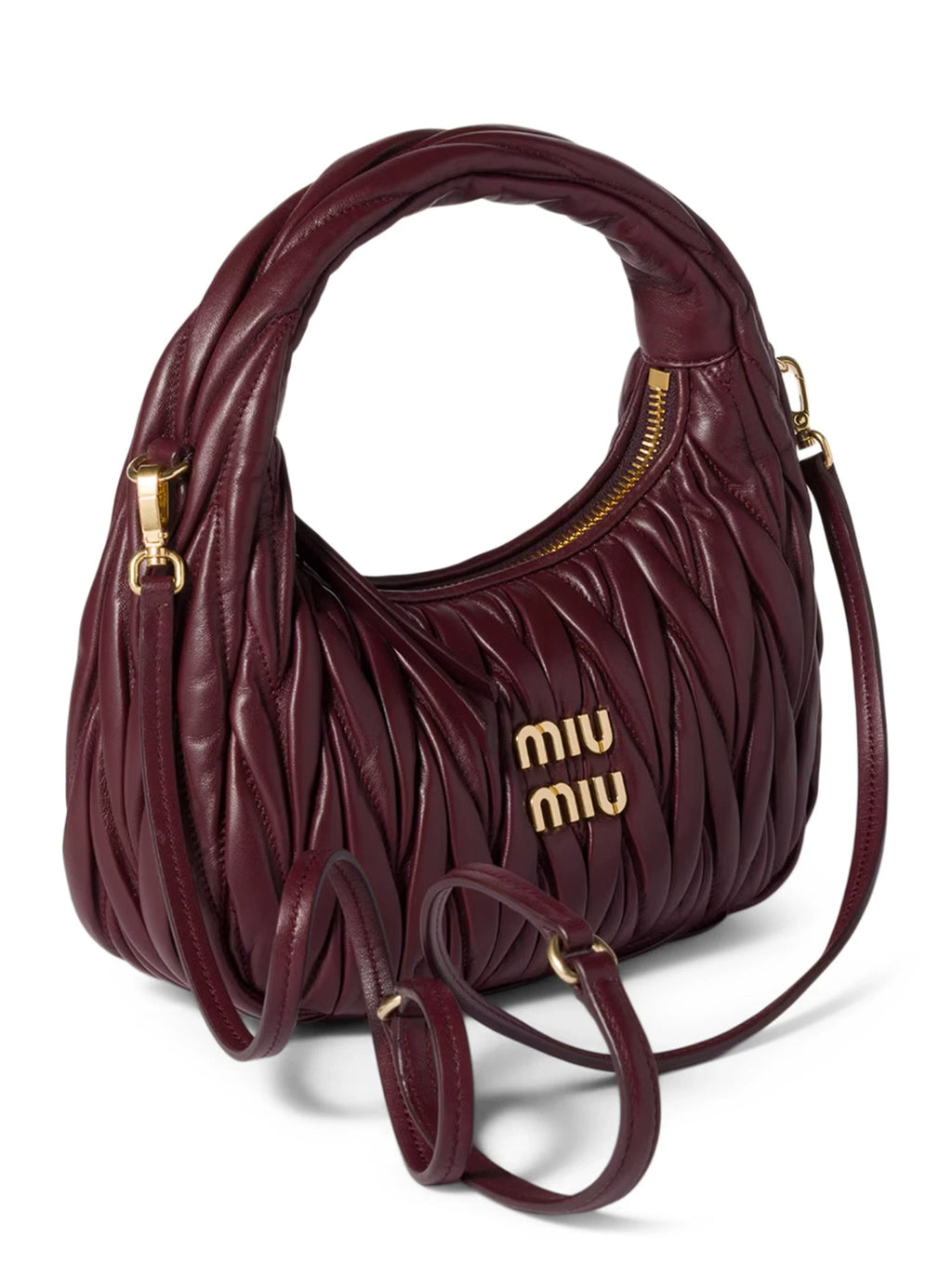 Miu Miu Women's Wander Small Crossbody Bag in Burgundy