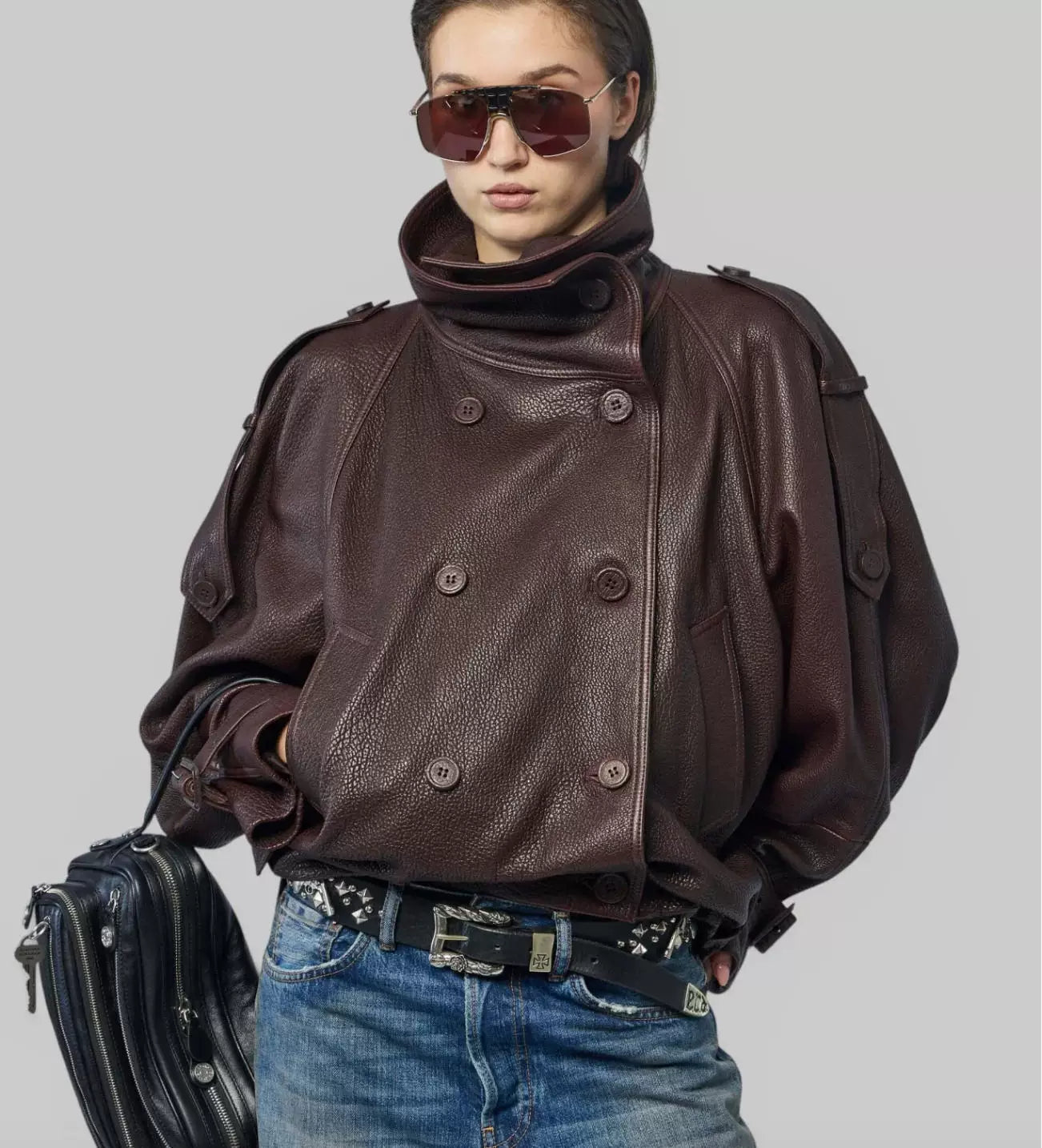 Acne Studios Women's Leather Jacket in Black