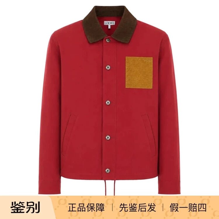 Loewe Men's Anagram Jacket in Red