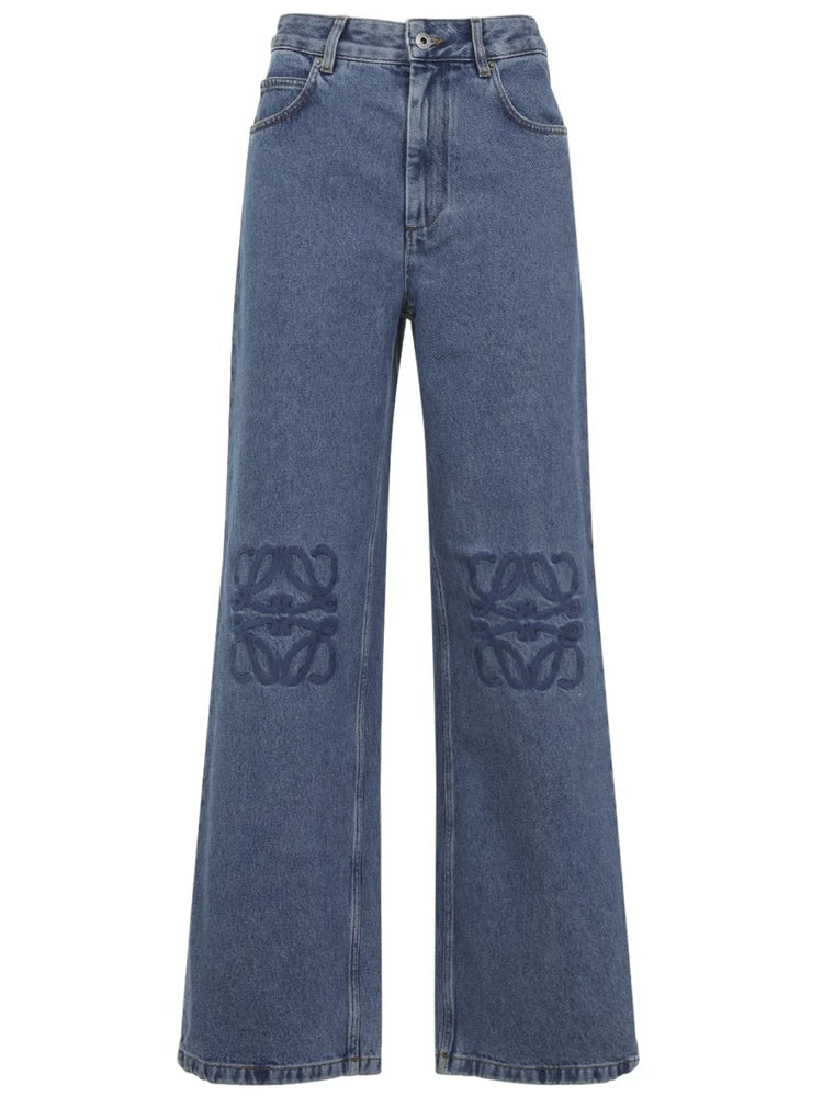 Loewe Women's Anagram Jeans in Blue