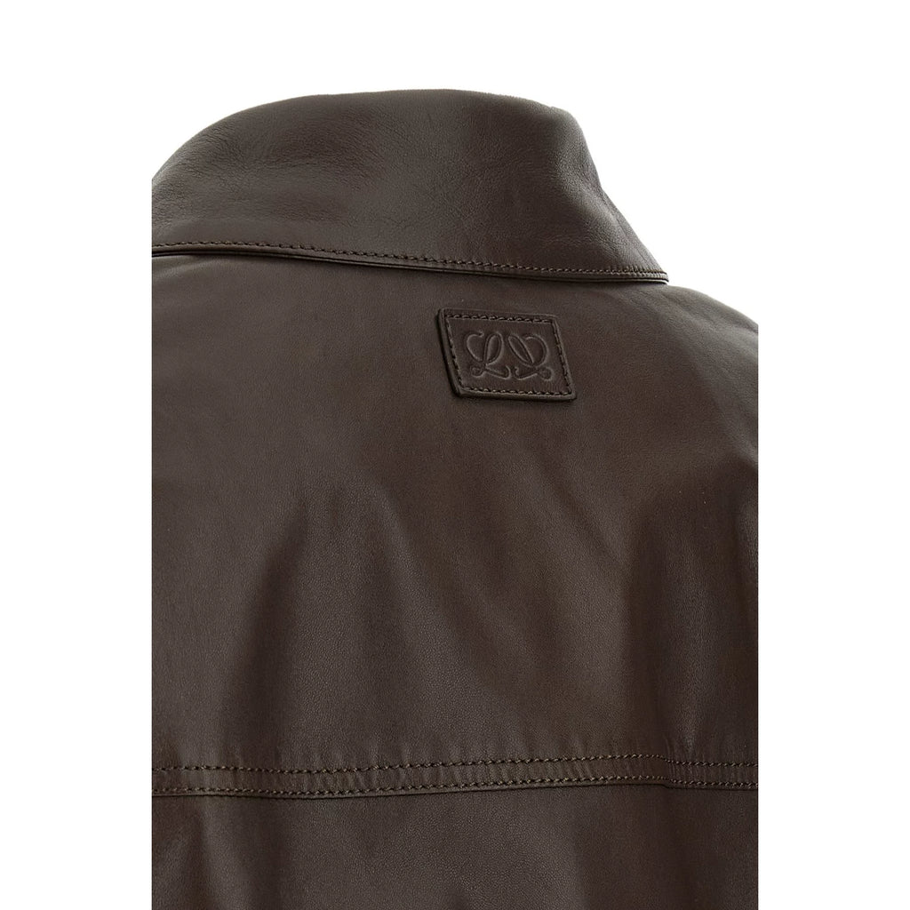 Loewe Women's Leather Jacket in Brown