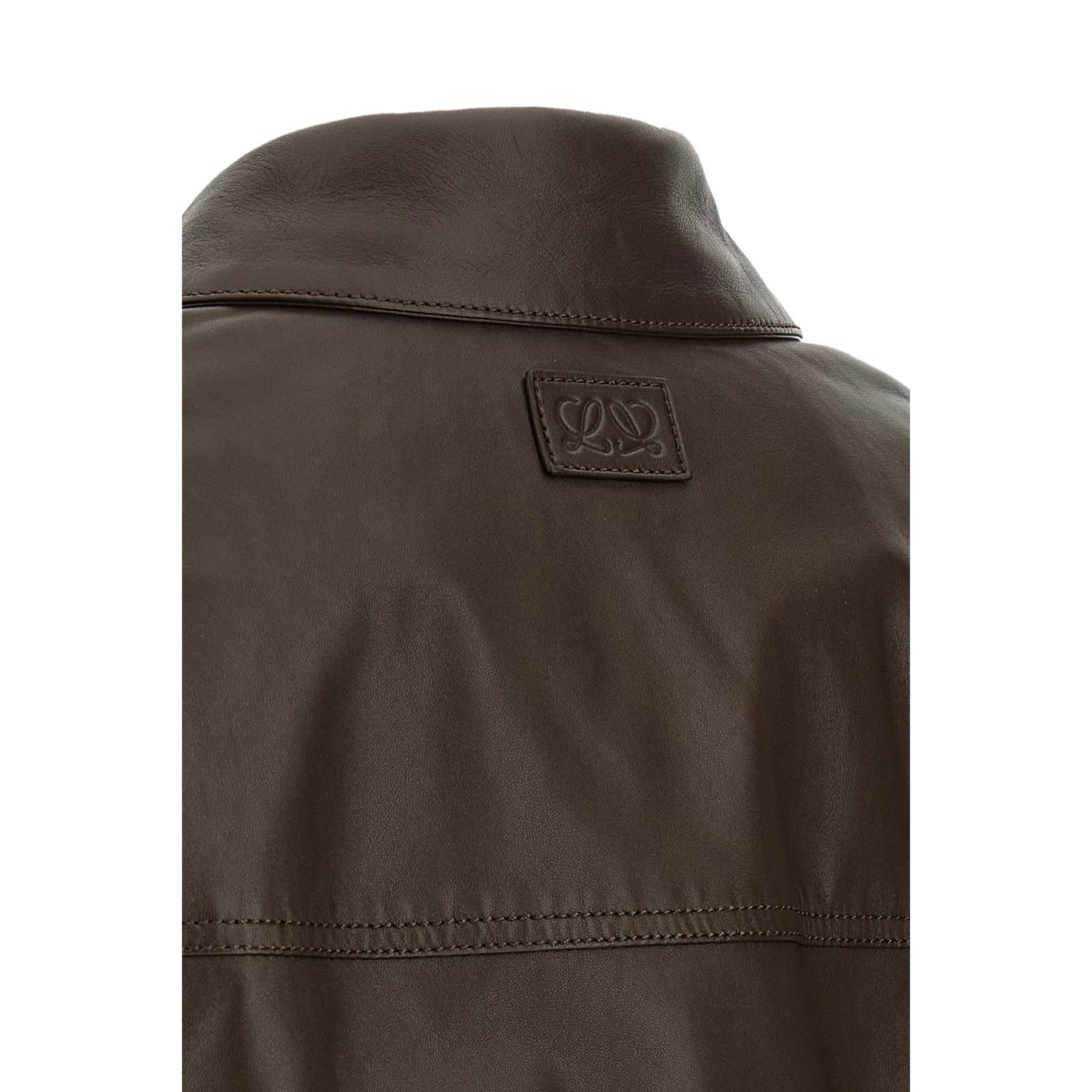 Loewe Women's Leather Jacket in Brown