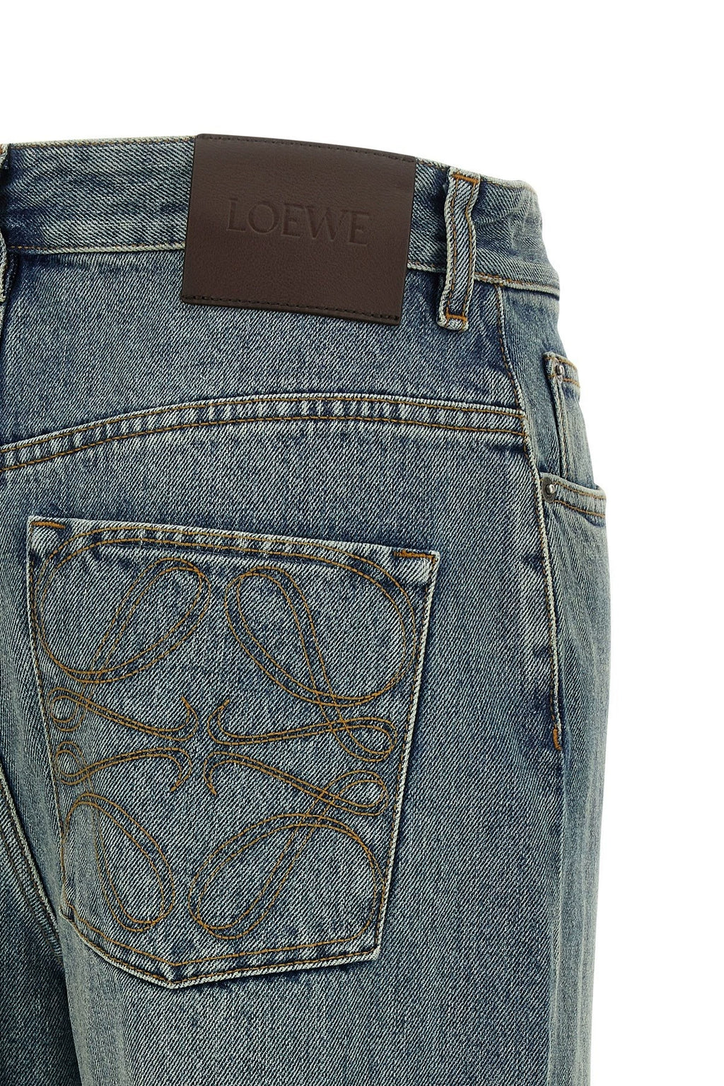 Loewe Women's Anagram Logo Jeans in Blue