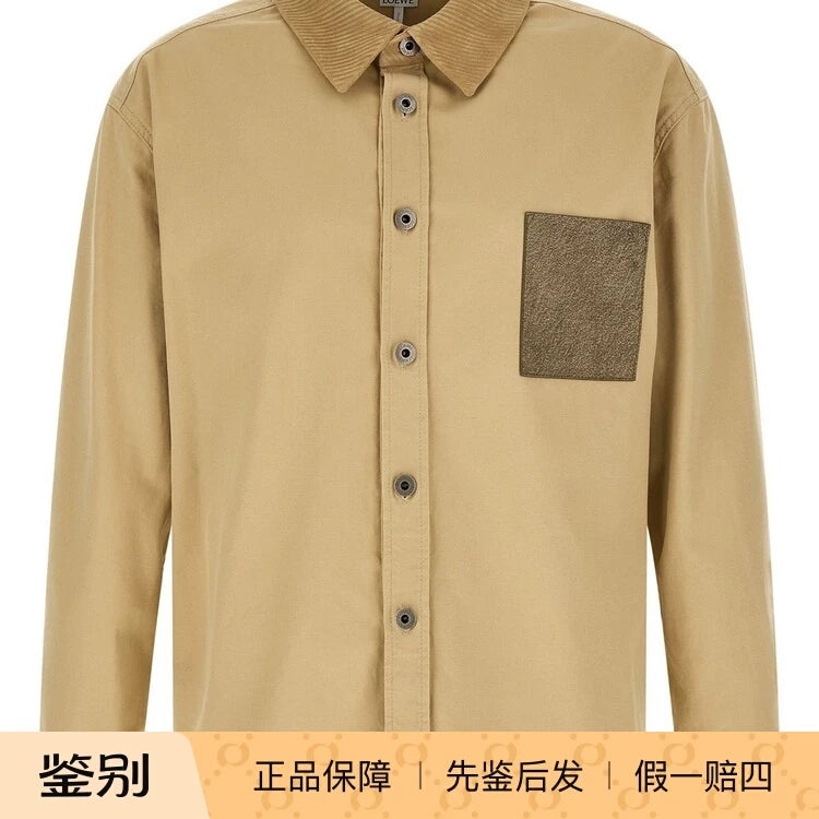 LOEWE Men's Anagram Shirt Jacket in Beige