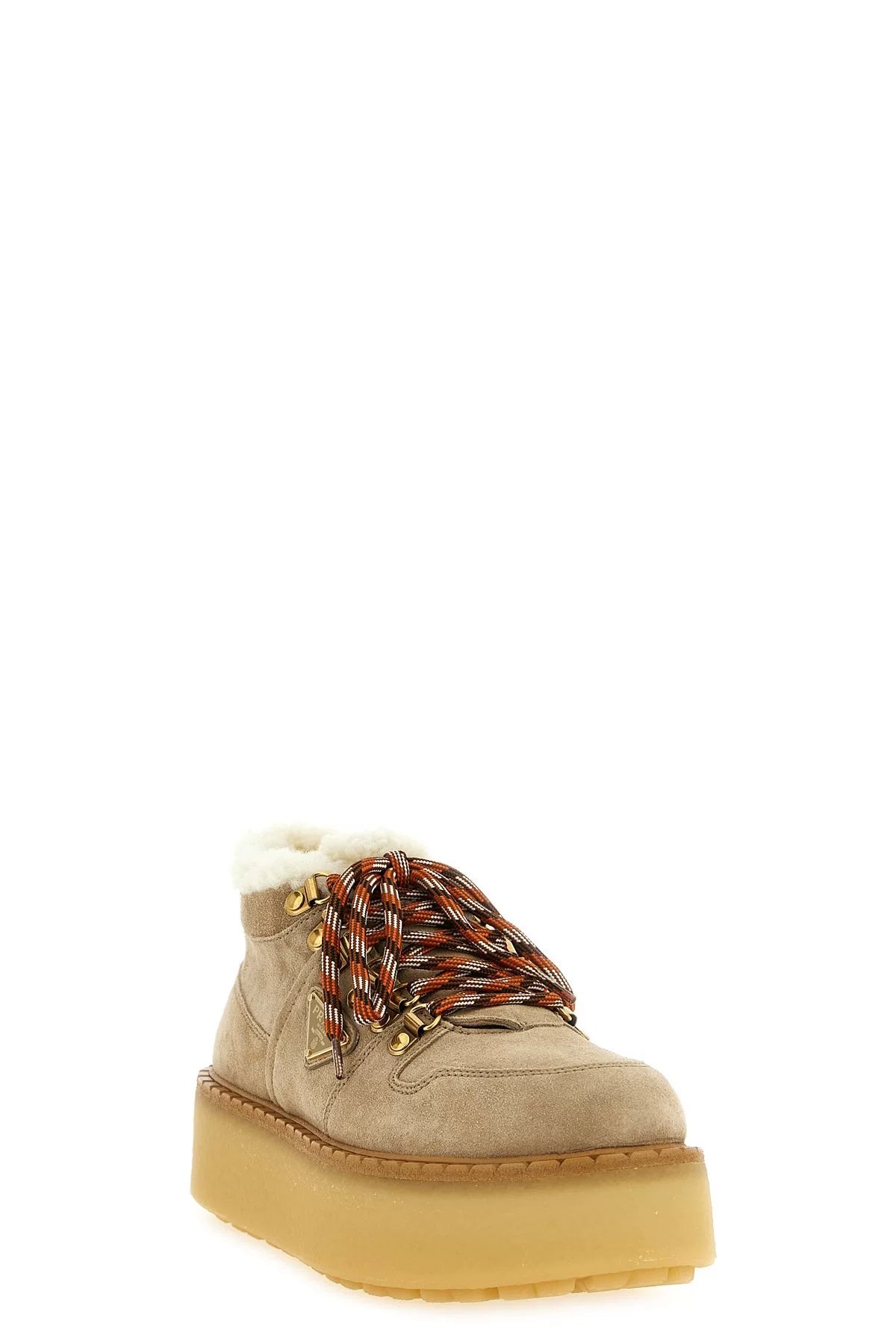 PRADA Women's Suede Ankle Boots in Beige