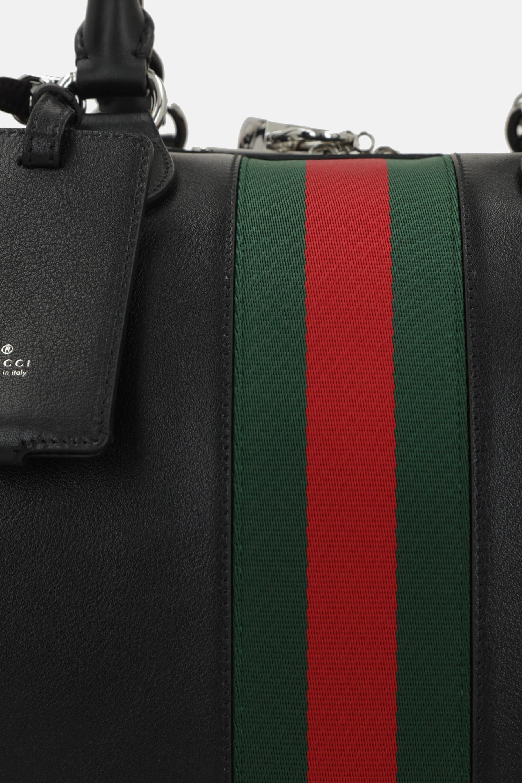 Gucci Men's Web Trademark Medium Bag in Black
