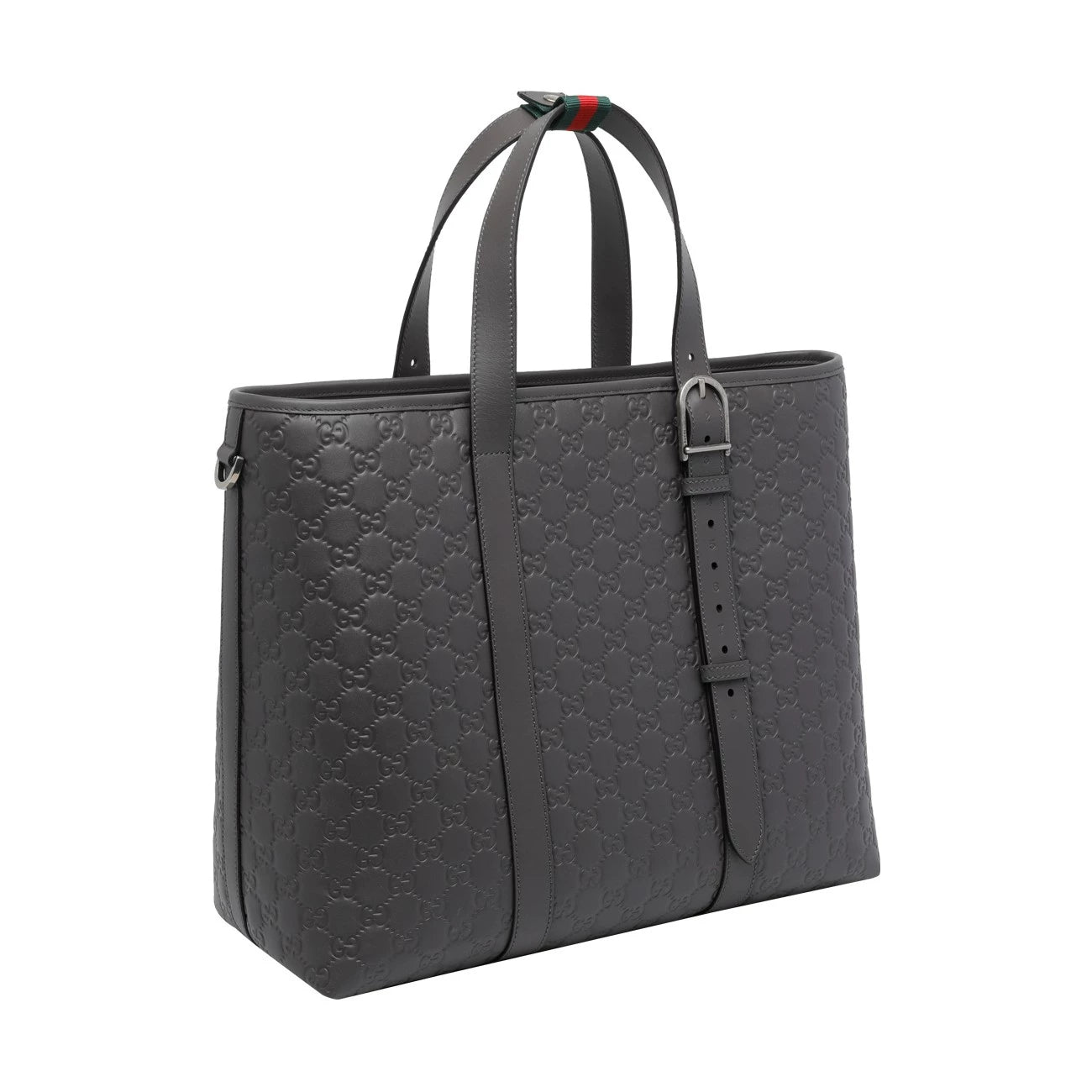 Gucci Men's Emblem Large Bag in Grey