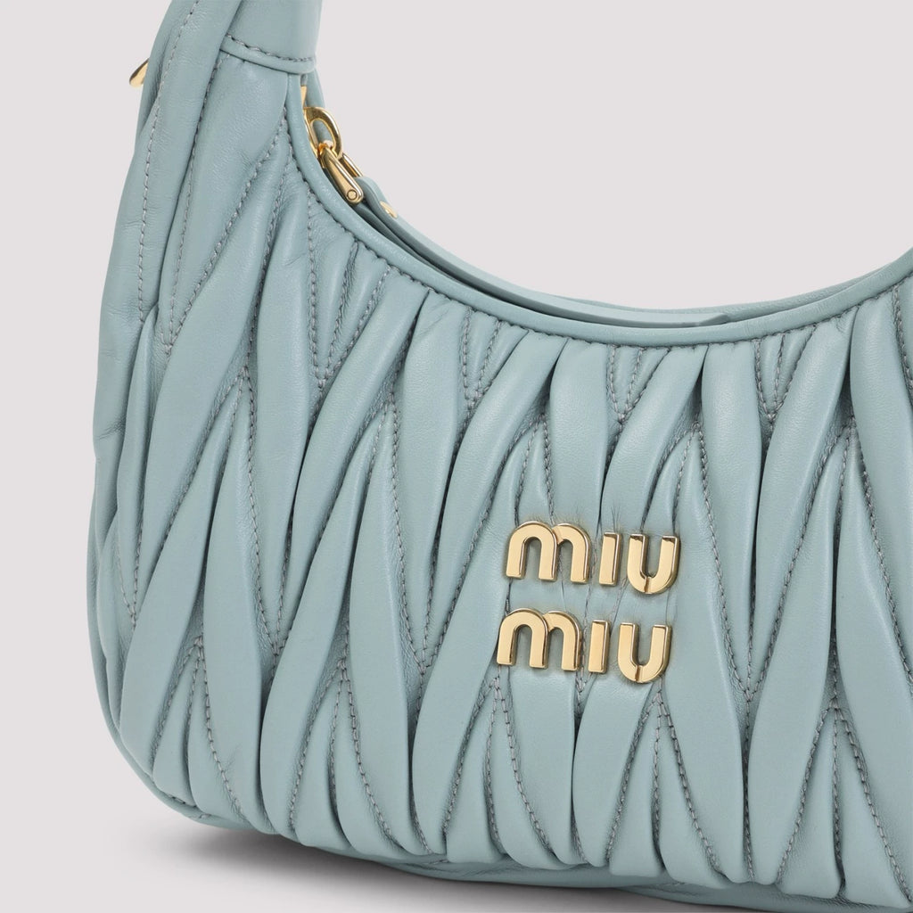Miu Miu Women's Wander Hobo Small Handbag in Blue