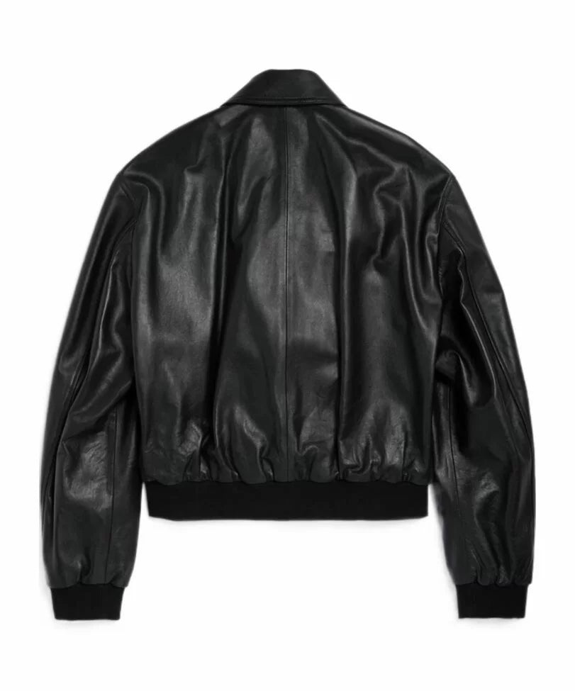 Balenciaga Men's Leather Jacket in Black