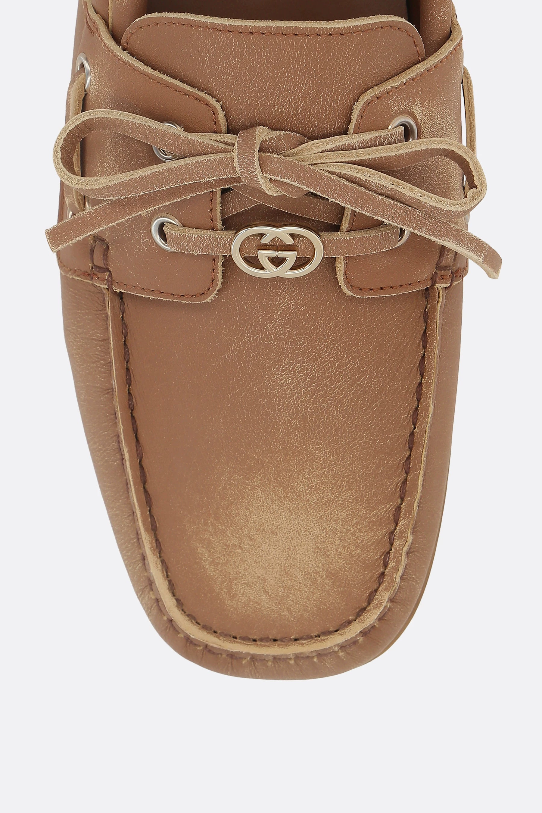 Gucci Women's GG Logo Loafers in Beige