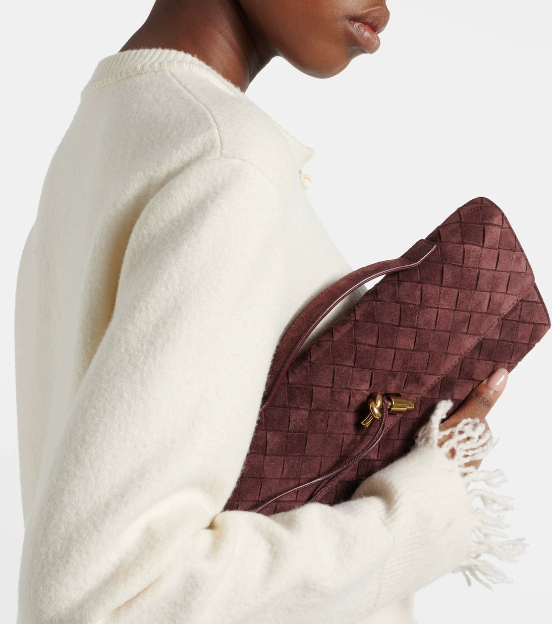 Bottega Veneta Women's Andiamo Clutch in Red