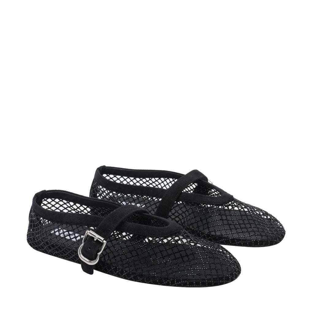 Alaia Women's Fishnet Shoes in Black