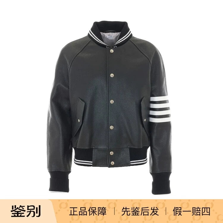 Thom Browne Men's Leather Jacket in Black