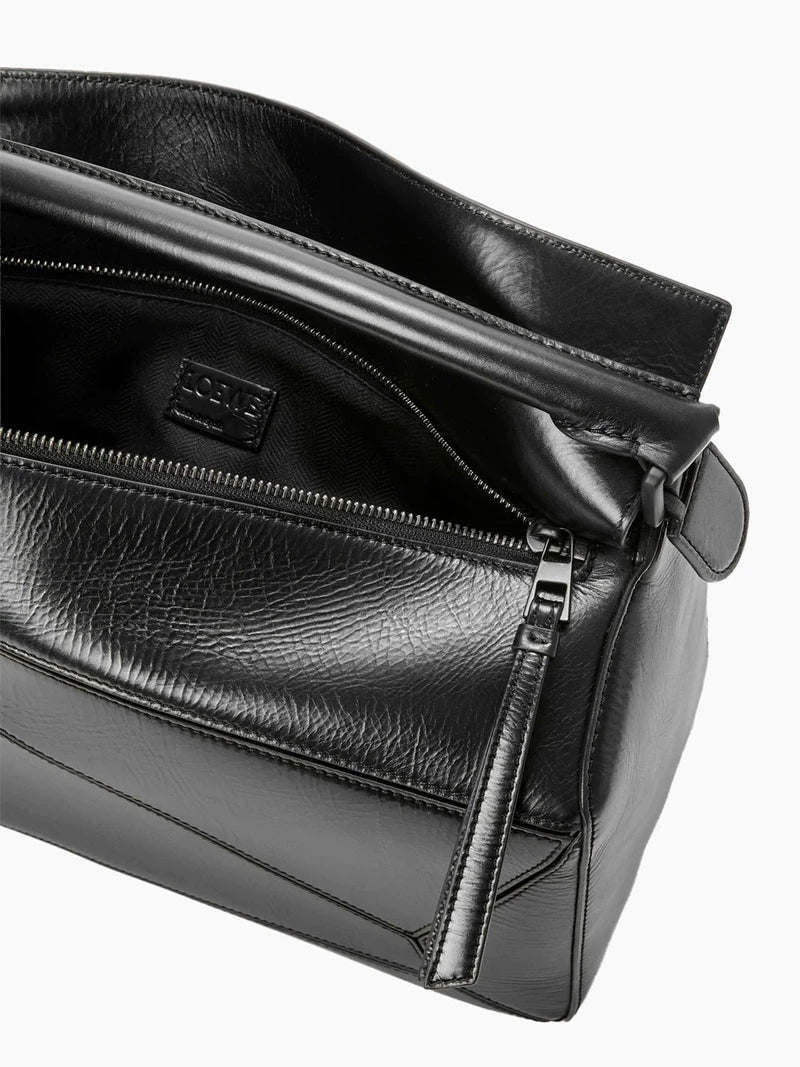 Loewe Men's Puzzle Large Shoulder Bag in Black