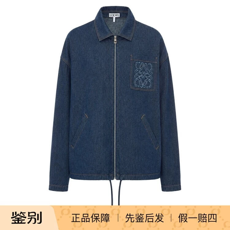 Loewe Men's Anagram Jacket in Blue
