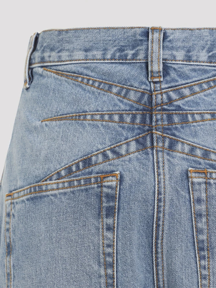 Alaia Women's Round Jeans in Blue