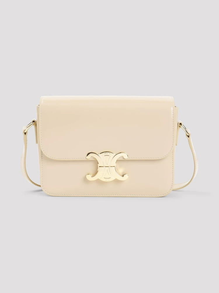 Celine Women's Teen Triomphe Small Shoulder Bag in Beige