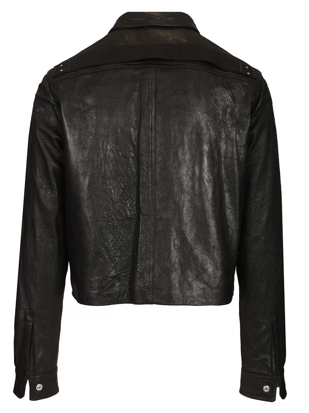 Rickowens Men's Rick Owens Leather Jacket in Black
