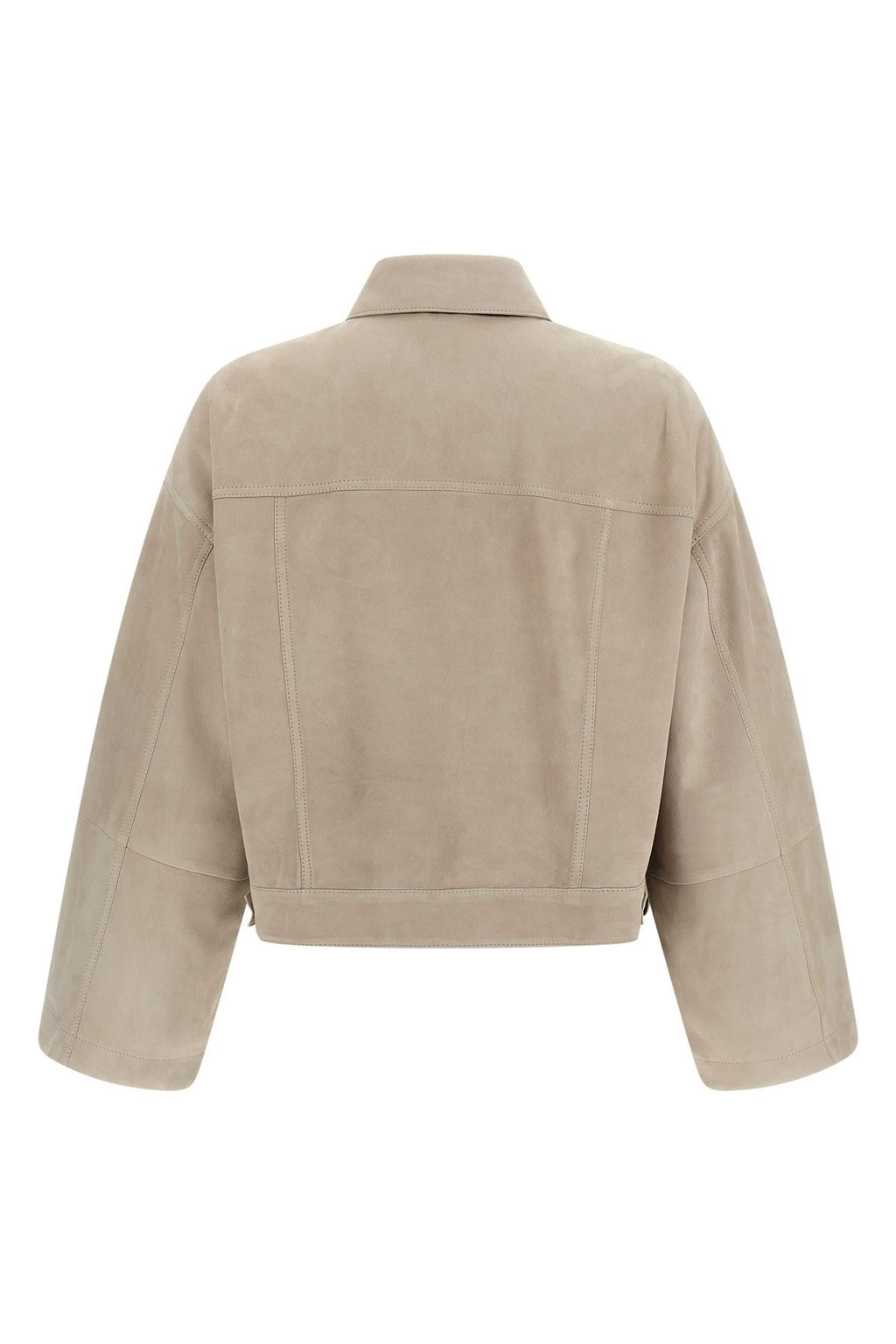 Brunello Cucinelli Women's Leather Jacket in Beige
