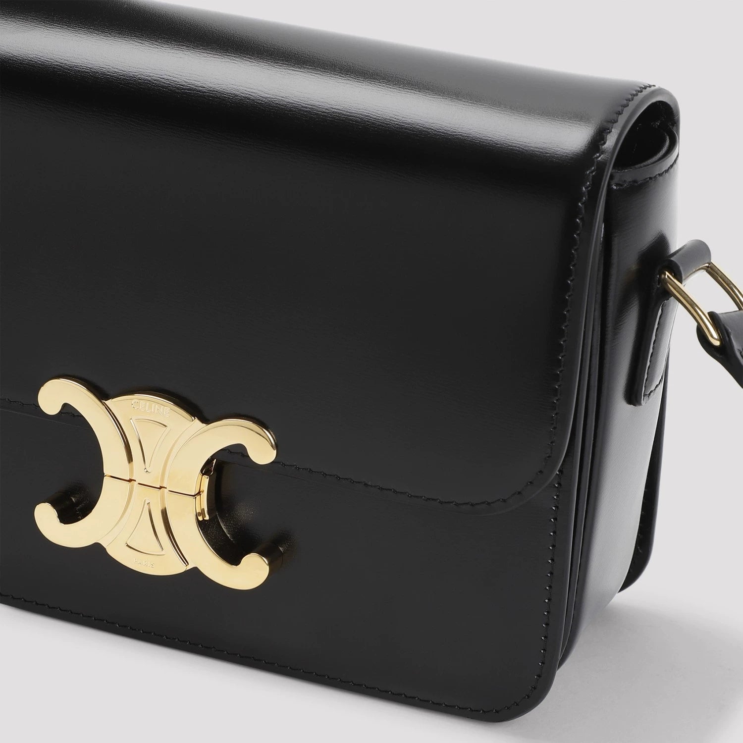 Celine Women's Teen Triomphe Small Shoulder Bag in Black