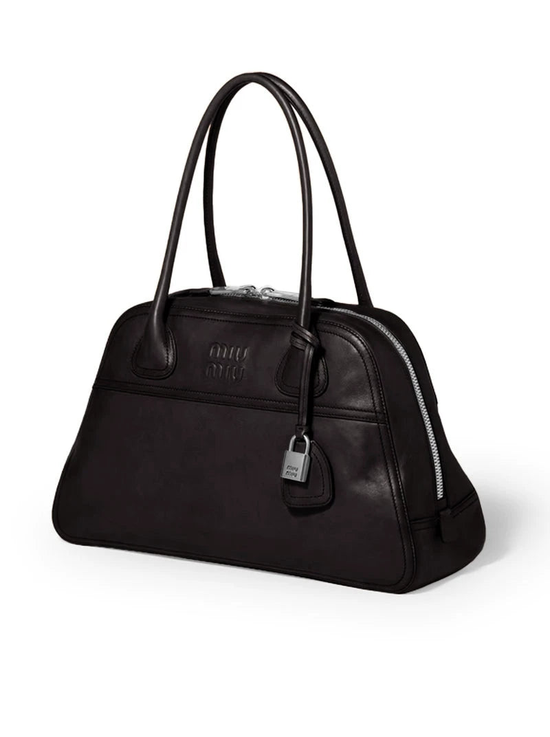 Miu Miu Women's Vivant Medium Shoulder Bag in Black