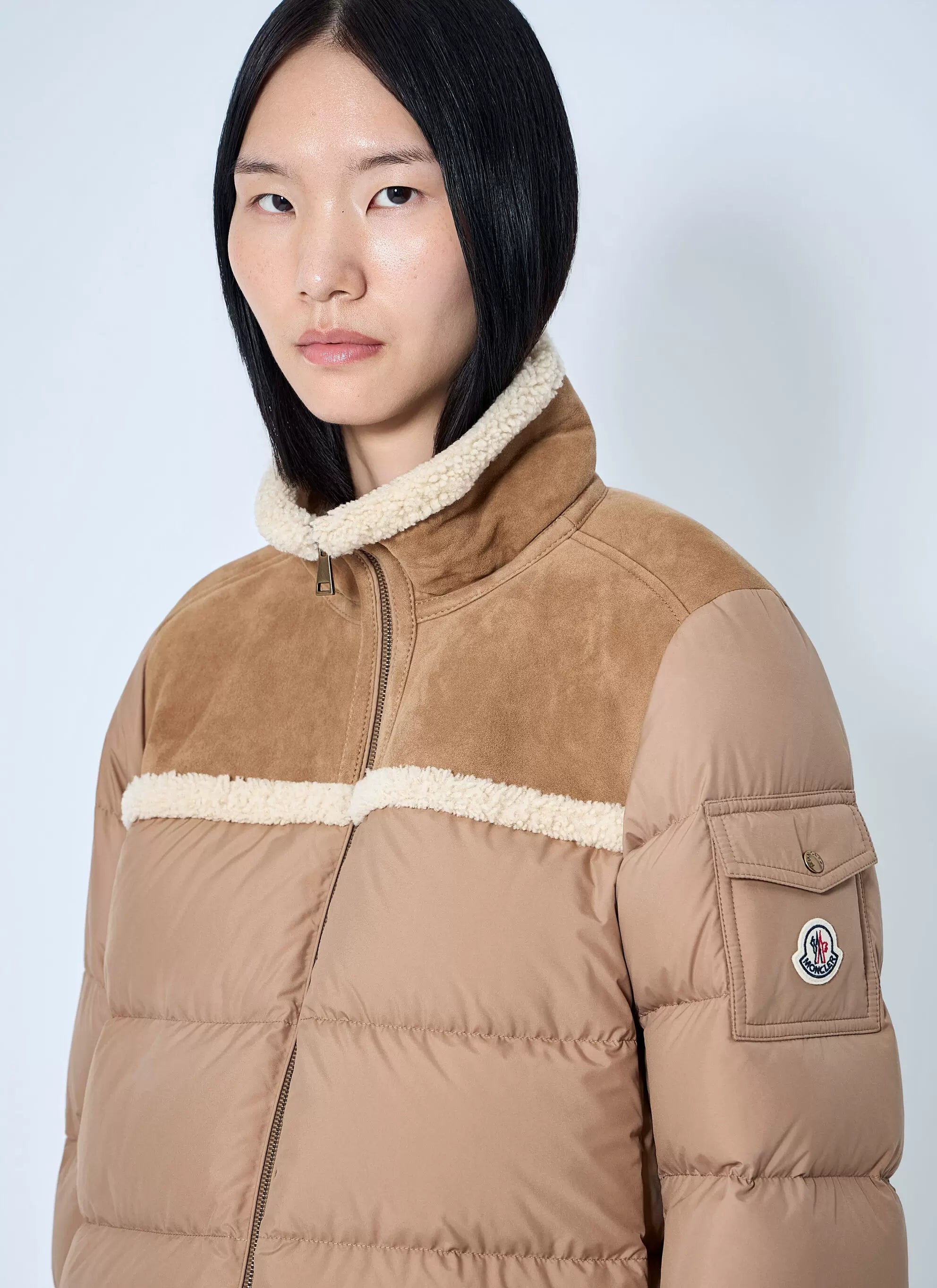 Moncler Women's Aurore Down Jacket in Beige