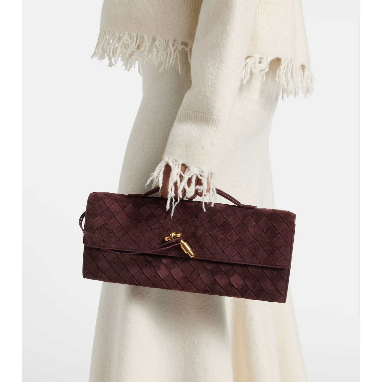 Bottega Veneta Women's Andiamo Clutch in Red