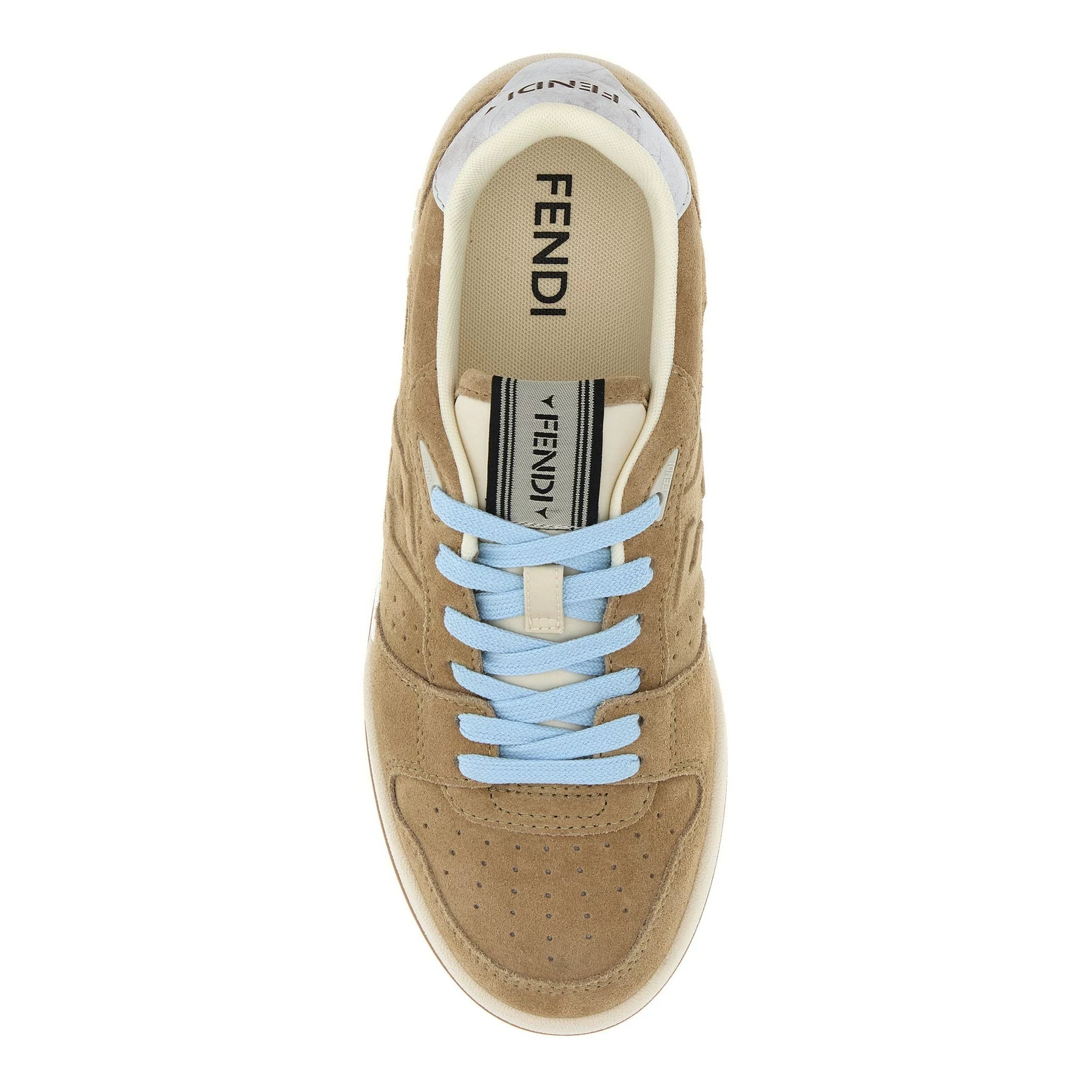 Fendi Men's Match Sneakers in Beige