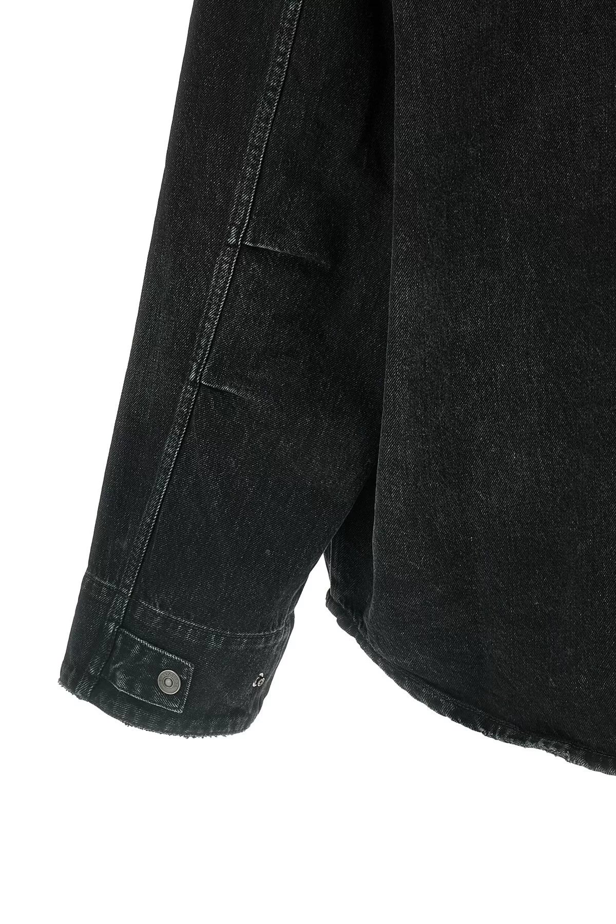 BALENCIAGA Men's Washed Denim Jacket in Blue