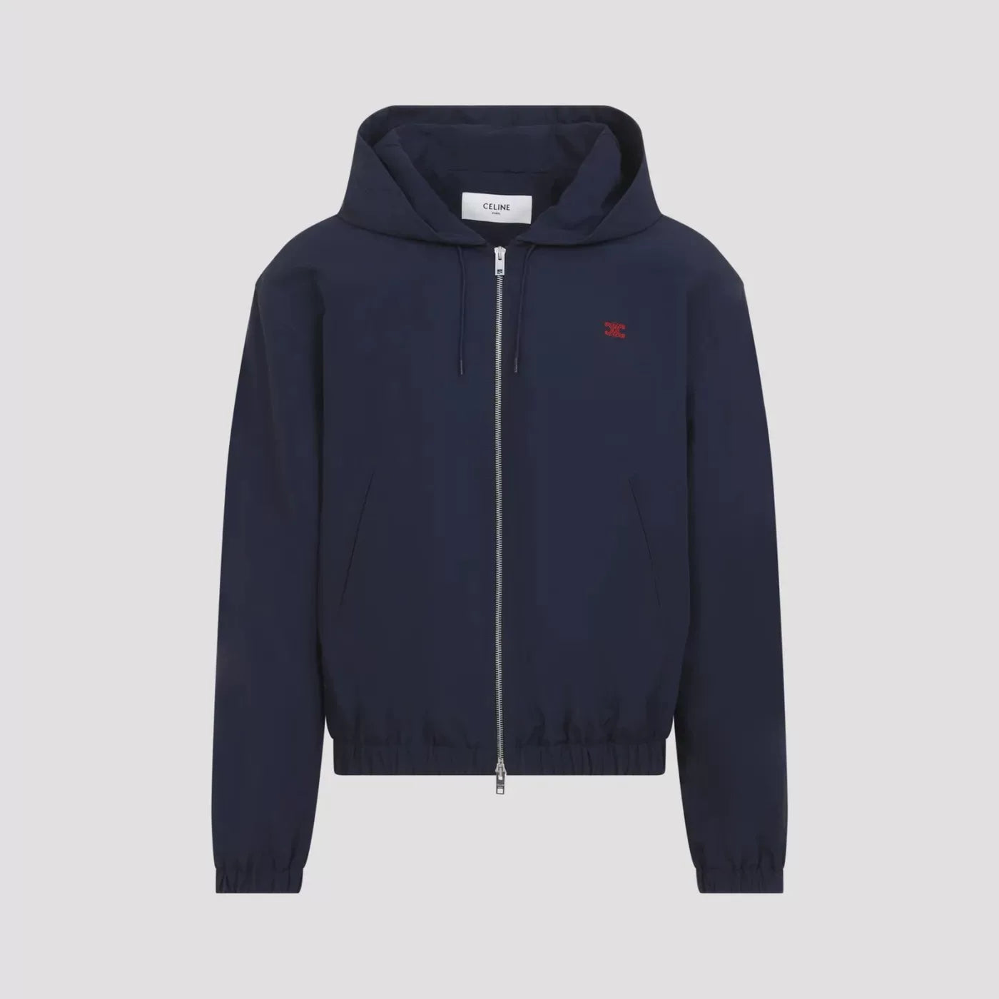 CELINE Men's Nylon Blend Windbreaker Jacket in Blue