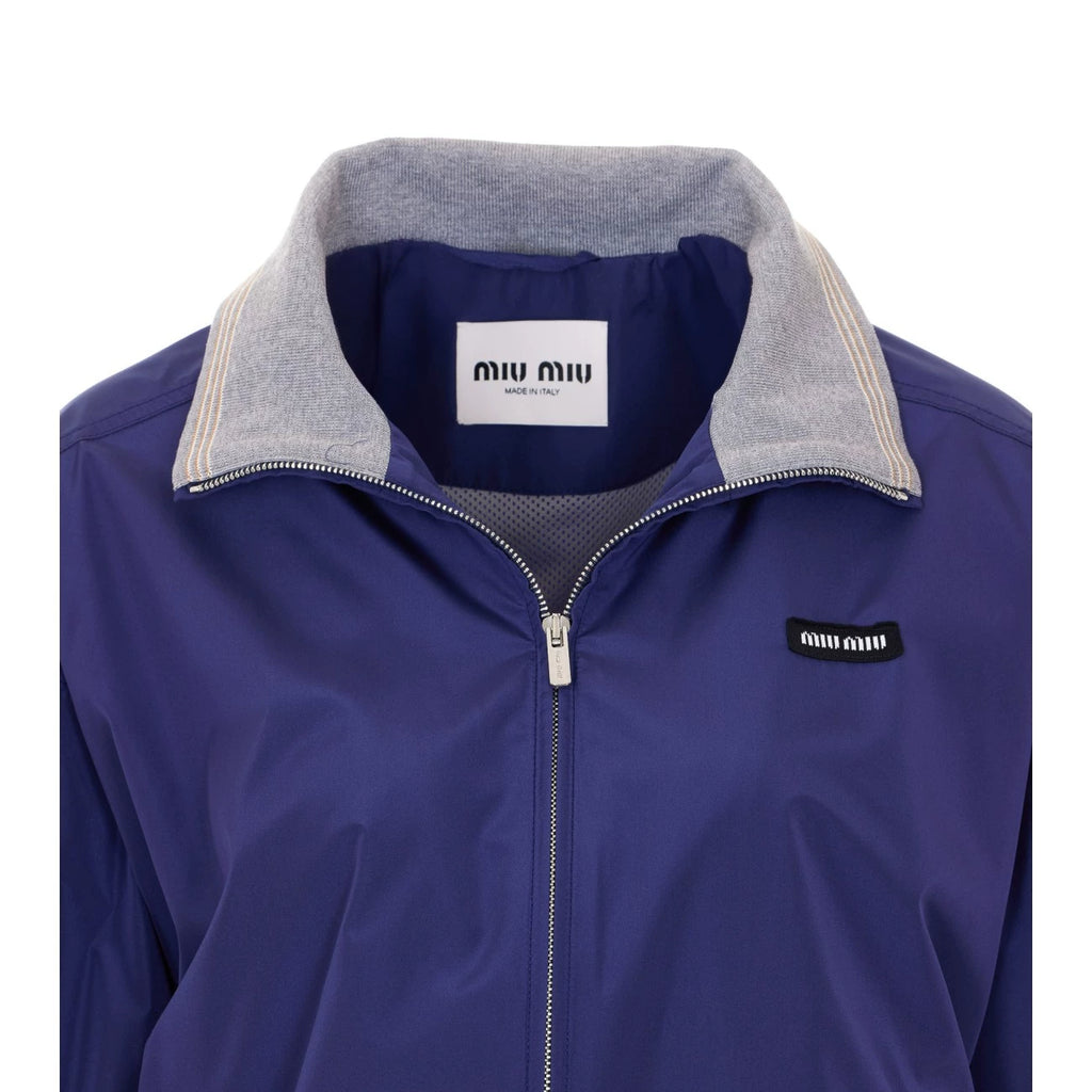 Miu Miu Women's Logo Coat in Blue
