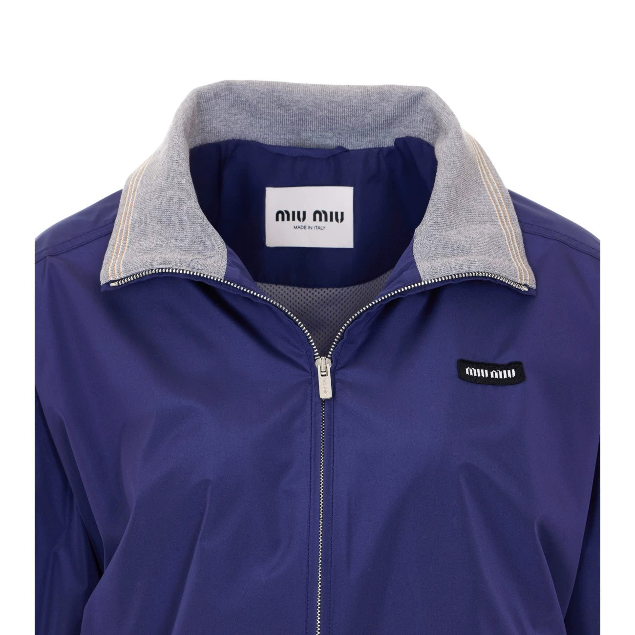Miu Miu Women's Logo Coat in Blue