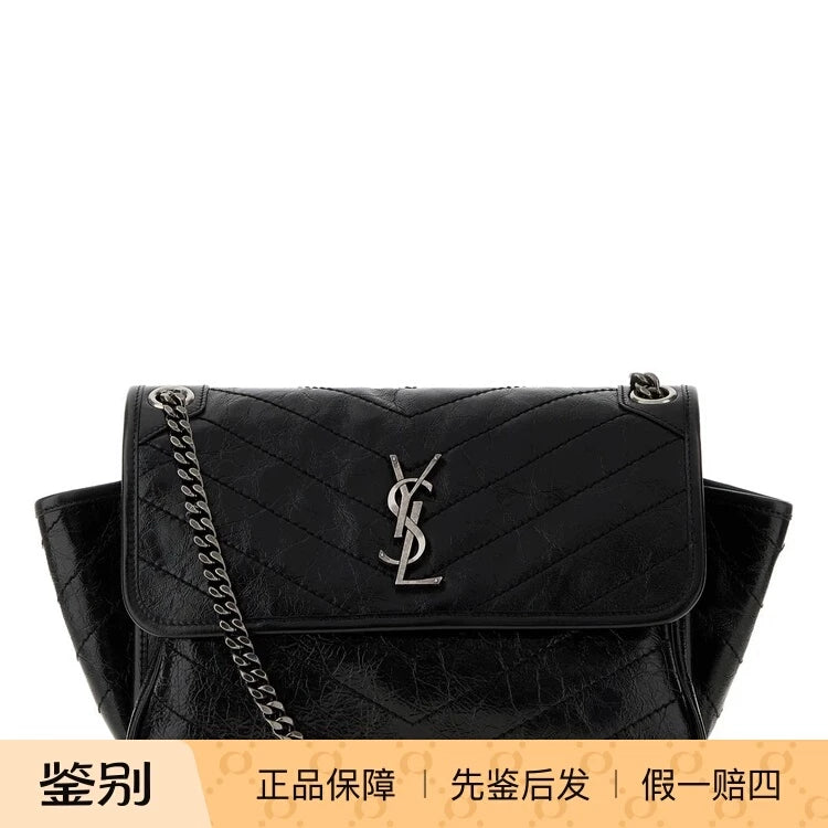 Saint Laurent Women's YSL Niki Tripouch Bag in Black