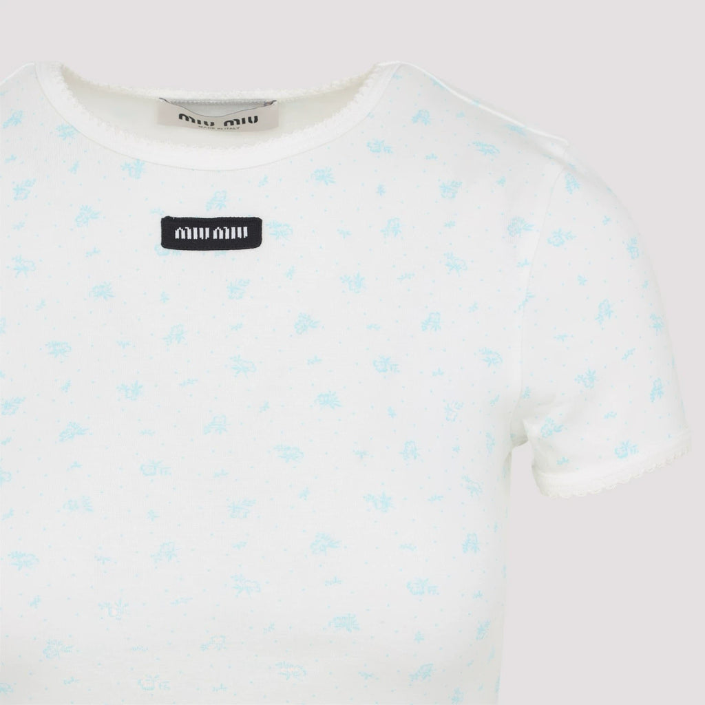 Miu Miu Women's Logo T-Shirt in White
