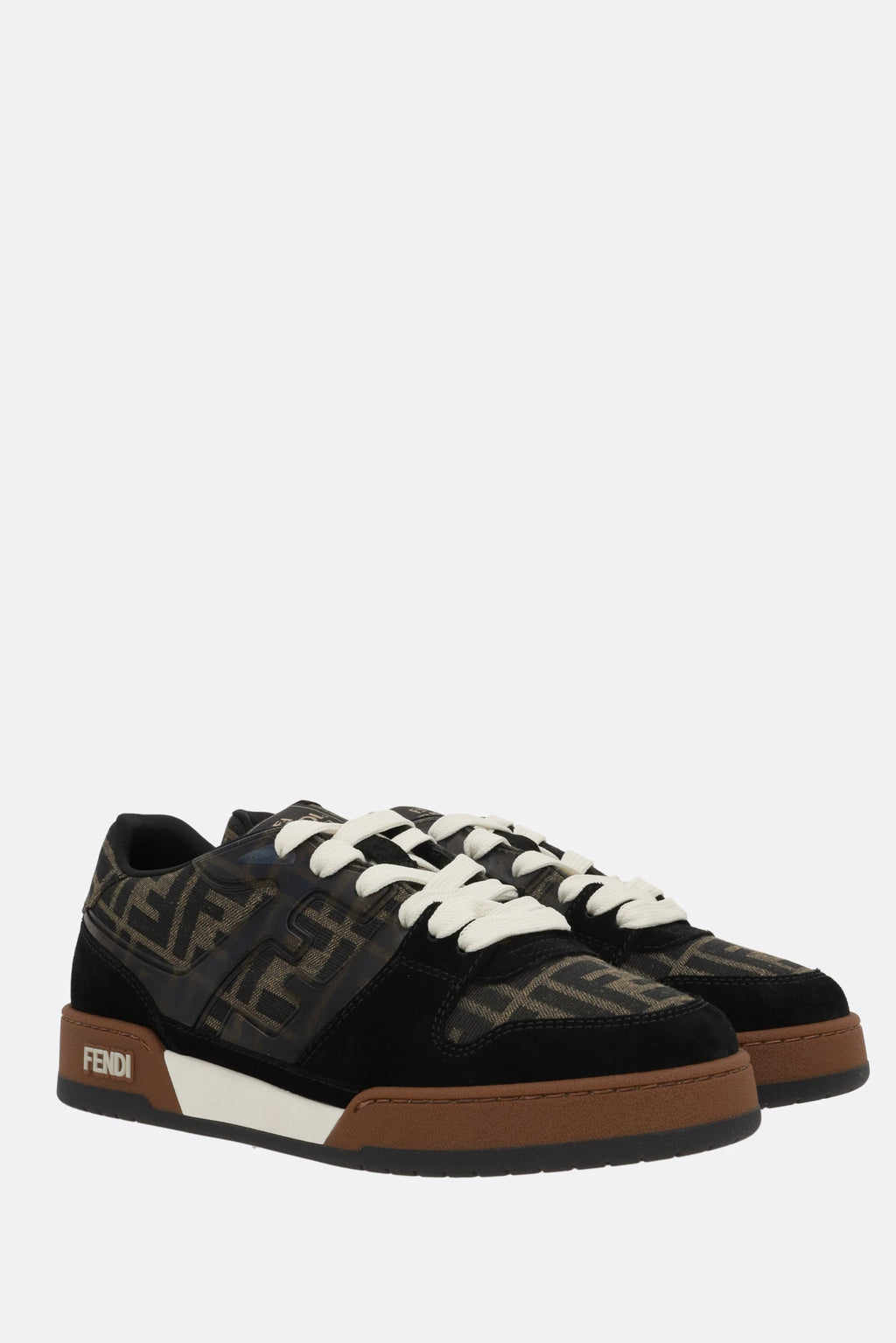 Fendi Men's Match Sneakers in Brown