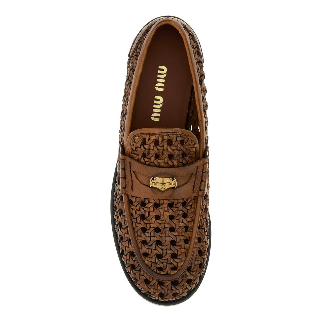 Miu Miu Women's Loafers in Dark Brown