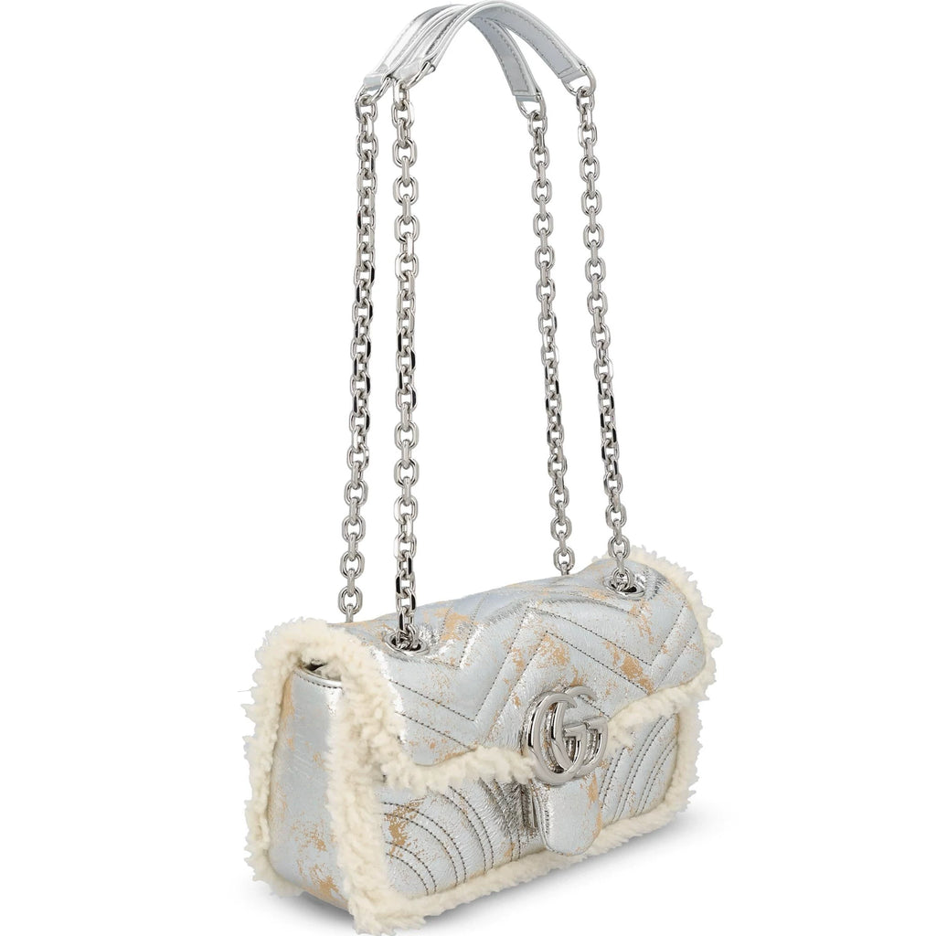 Gucci Women's Gg Marmont Bag in Silver