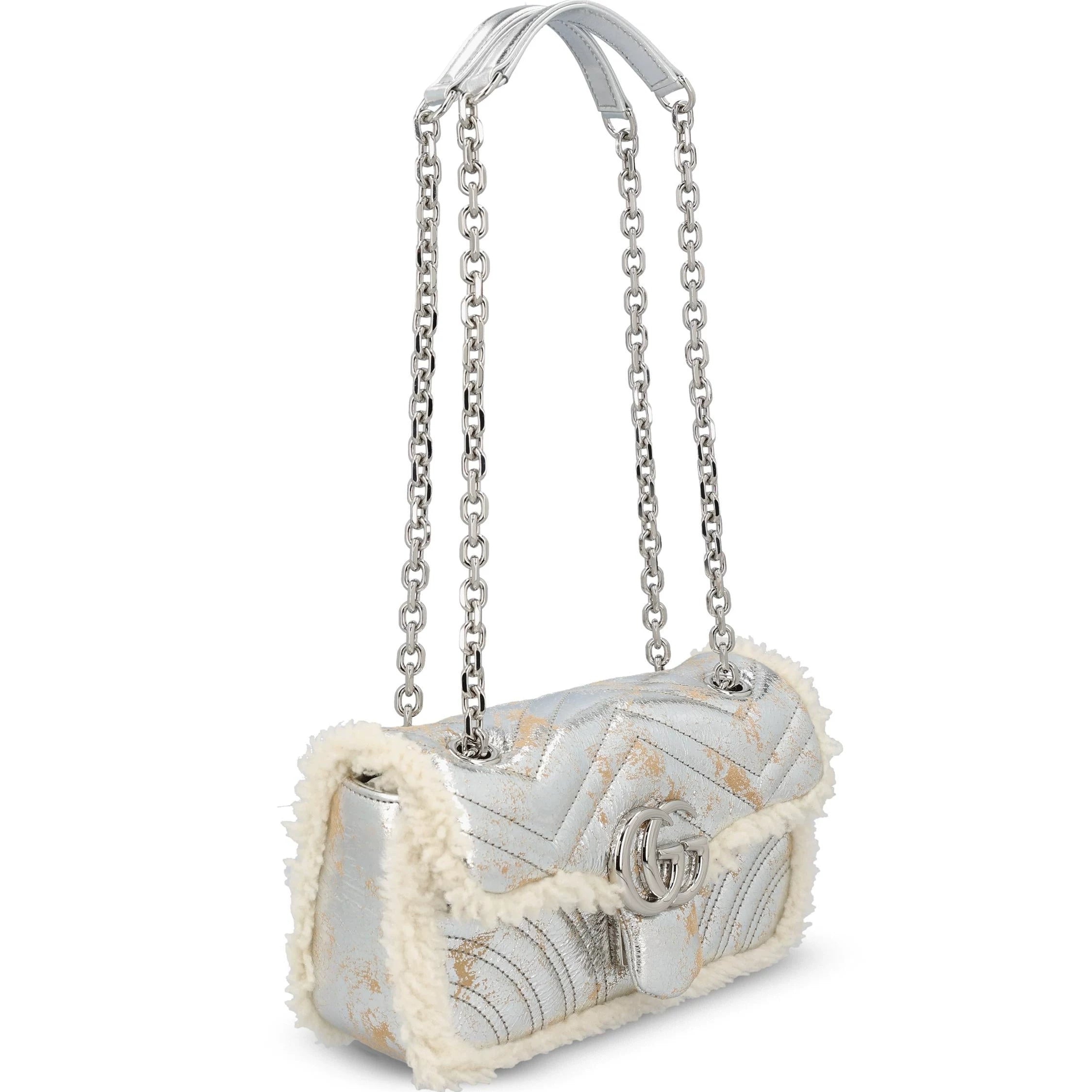 Gucci Women's Gg Marmont Bag in Silver