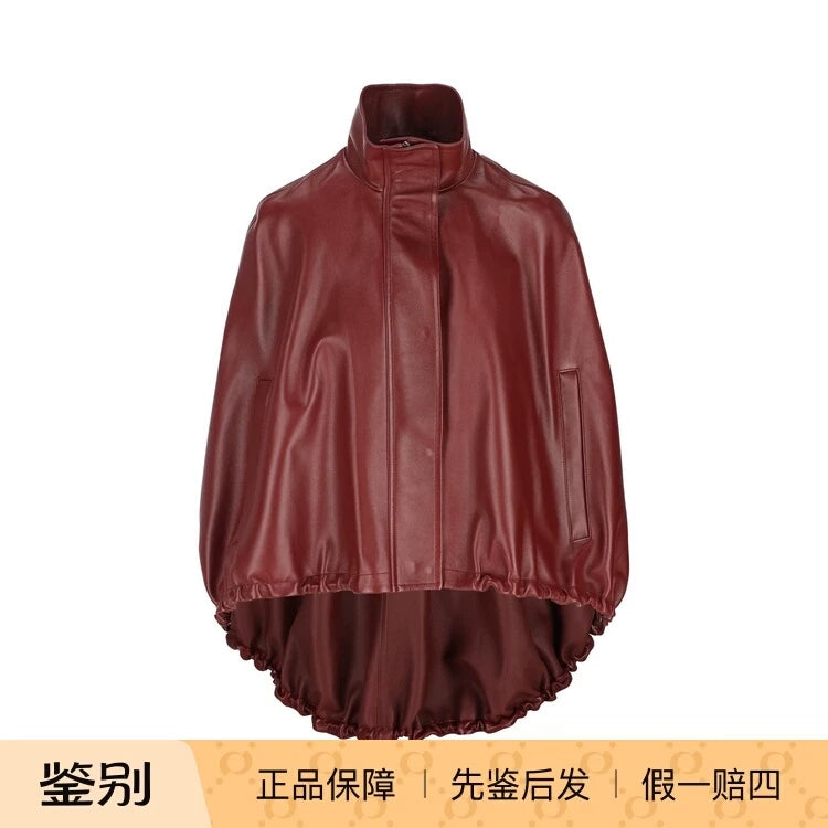 Balenciaga Women's Leather Jacket in Red