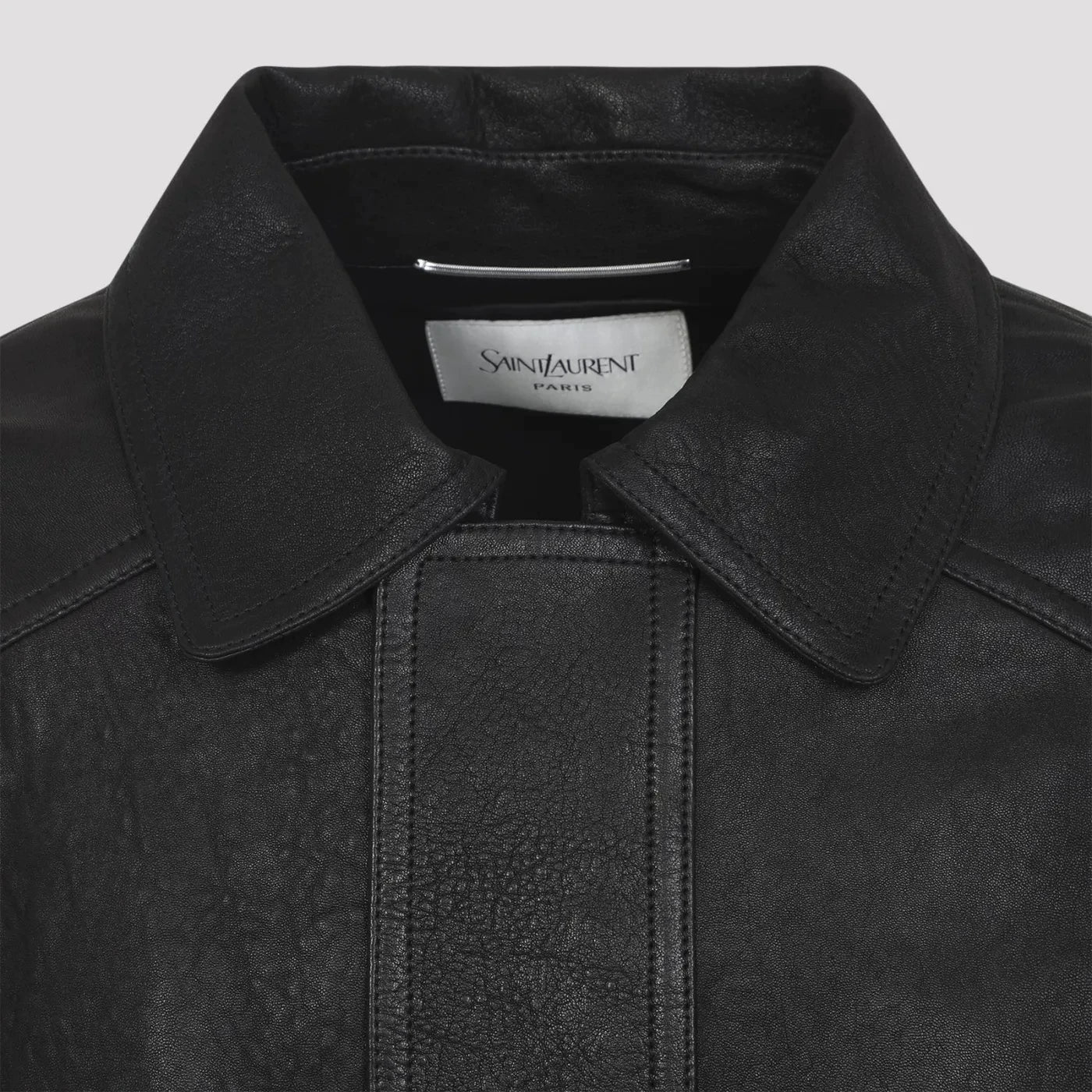 Saint Laurent Men's YSL Leather Jacket in Black