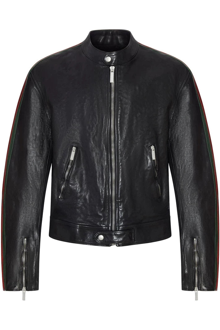 Gucci Men's Leather Jacket in Black