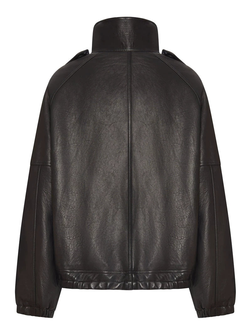 Saint Laurent Women's YSL Leather Jacket in Black